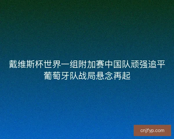 戴维斯杯世界一组附加赛中国队顽强追平葡萄牙队战局悬念再起