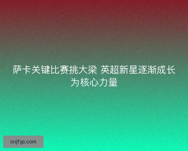 萨卡关键比赛挑大梁 英超新星逐渐成长为核心力量